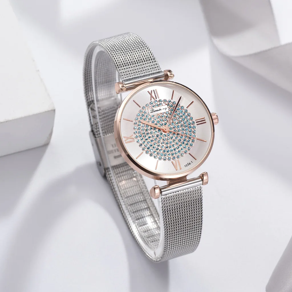 

2019 New Fashion Women's Watches Silver Stainless Steel Waterproof Quartz Watch Female Clock Ladies Wrist Watch Relogio Feminino