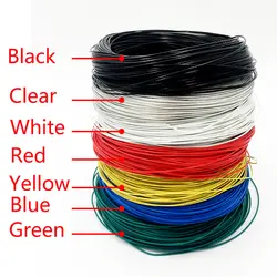 5 м/рулон тефлон электрические кабель провода изолированные цветные Электрический медный провод мм 0,5 мм Электрический кабель 7 цветов