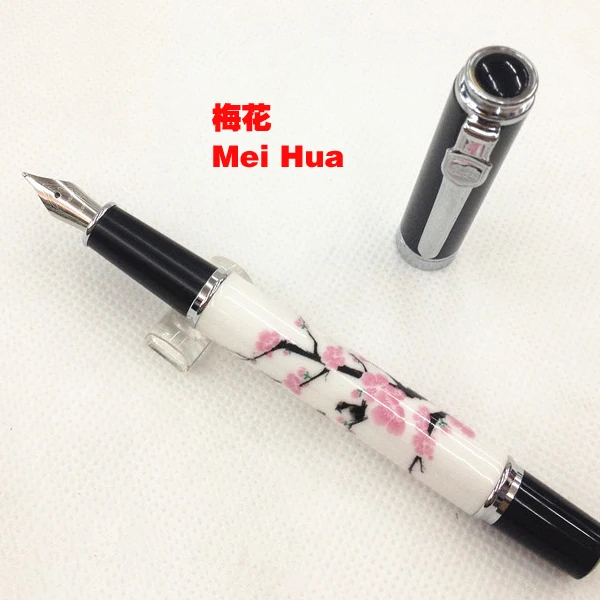 Jinhao 8802 Высококачественная перьевая ручка с резьбой 0,5 мм Роскошная серебристая ручка с зажимом и металлическими чернилами Рождественский подарок - Цвет: 8