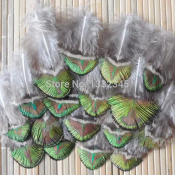 

100pcs/Lot 2-4" 4-10cm NATURAL GOLD-GREEN PEACOCK PLUMAGE FEATHERS-Fly Tying Material