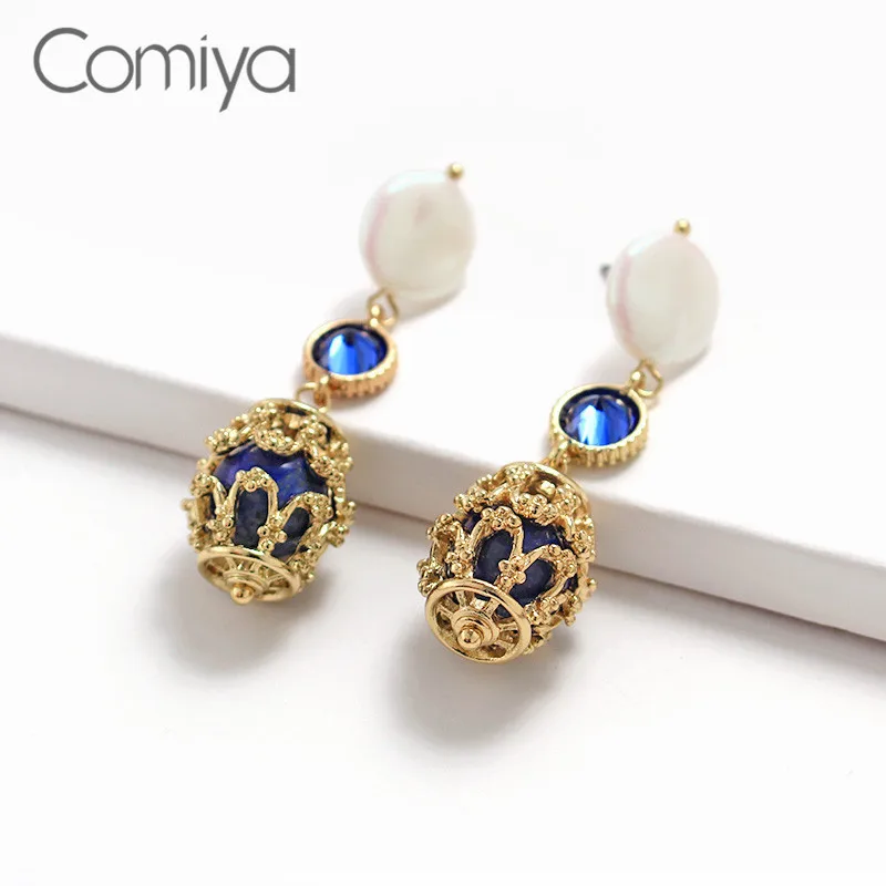 

Comiya Elegant Drop Earrings For Women Zinc Alloy Gold Color Wedding Accessories Vintage Europe Fashion Long Dangle Earring