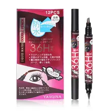 2в1 двухсторонняя Водонепроницаемая жидкая натуральная долговечная подводка для глаз с карандашом для бровей автоматический косметический набор кистей для макияжа