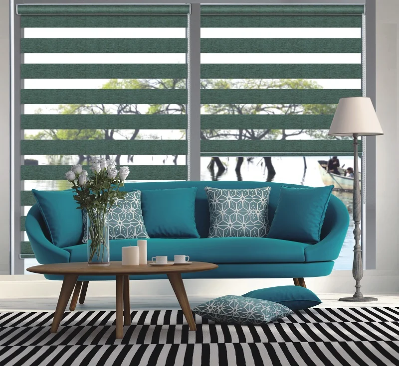 

Total Blackout Double Layer Blinds Zebra Roller Blinds Rainbow Blinds for Window JN697