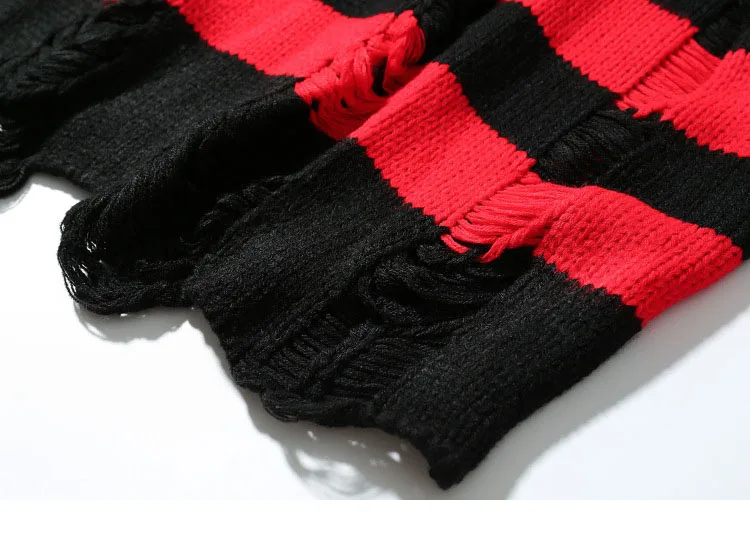 Aolamegs Male Sweatshirt Striped Holes Sweatshirts Pullover Fashion Full Sleeve High Street Streetwear Casual Autumn 2017 Brand (10)