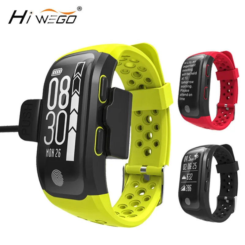 

Hiwego Men Fitness Smart Wristband Dynamic Heart Rate IP68 Waterproof GPS Smart Band Bracelet Tracker Smartband Watch G03 S908