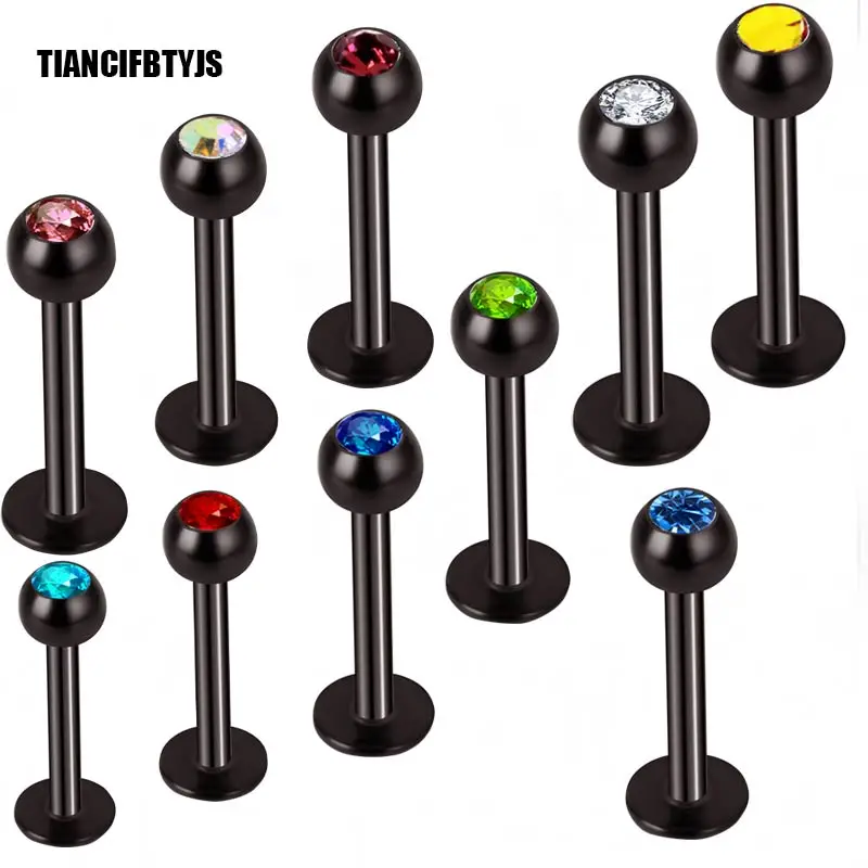 

TIANCI FBYJS 100pcs Steel Labret Lip Rings 16 gauge 3mm Crystal Ball Lobe Tragus Helix Earrings Piercing Kit Studs Body Jewelry