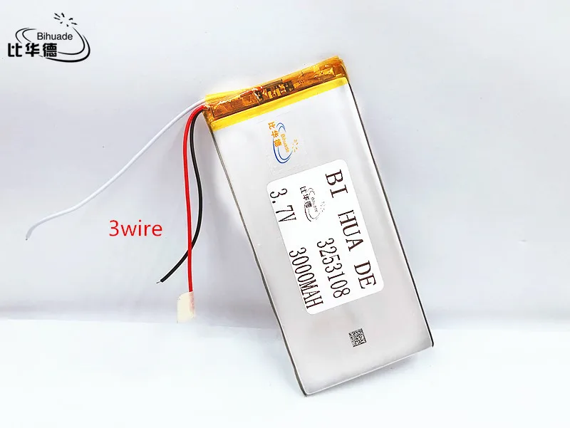 Li-po 3253108 3-жильный 3,7 V 3000 мА/ч, Перезаряжаемые li-po ищейка li-Ion Батарея для Китая клон Goophone 5,5 6 plus I6 6 S plus чехол для телефона