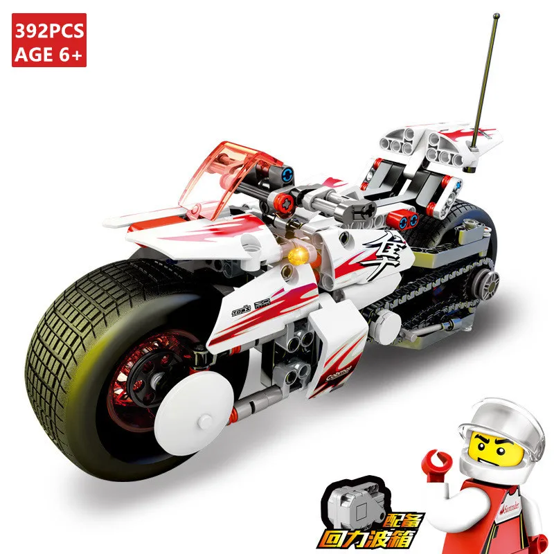 

392Pcs Futures Technic Vehicle Mechanical Cipher LegoINGs Building Blocks Sets Motorcycle Pull Back RC Car Playmobil Bricks Toys