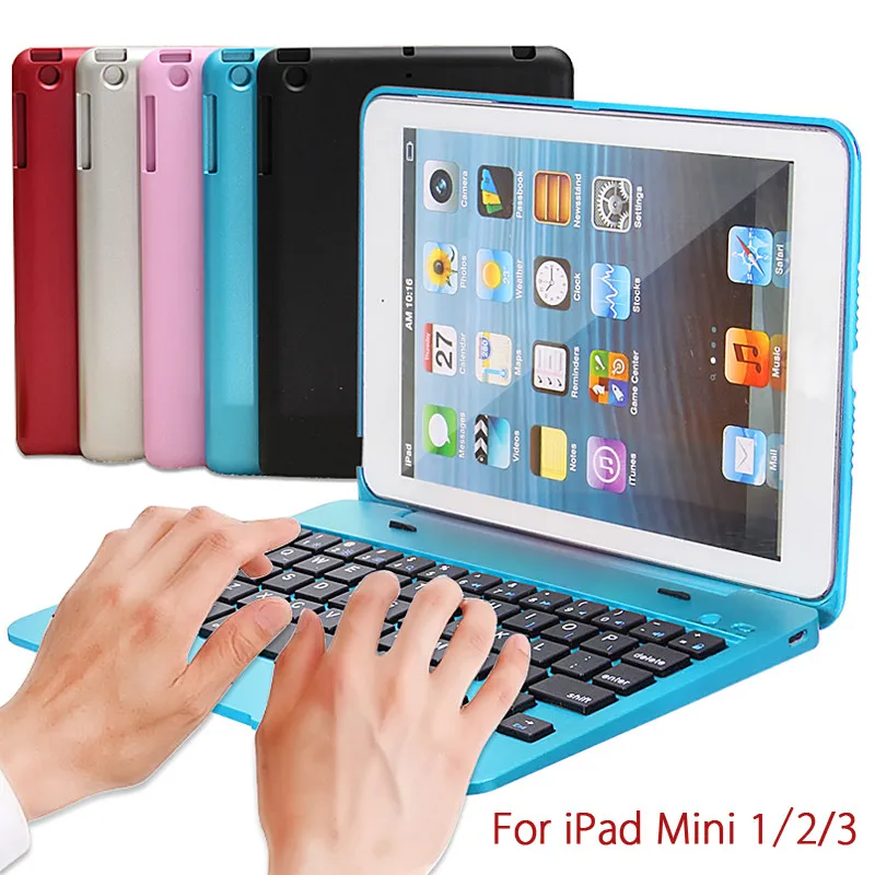 Teclado sem Fio Capa para Ipad Mais Novo Impermeável Dustproof Bluetooth 3.0 Dobrável Case Suporte Mini 1 2 3 2in1