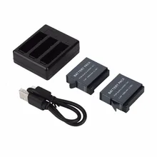 2×3.8V 1600mAh Li-ion Batery + 3-slot USB Charger for Gopro Hero 4 Camera Battery Pack with Travel Charger