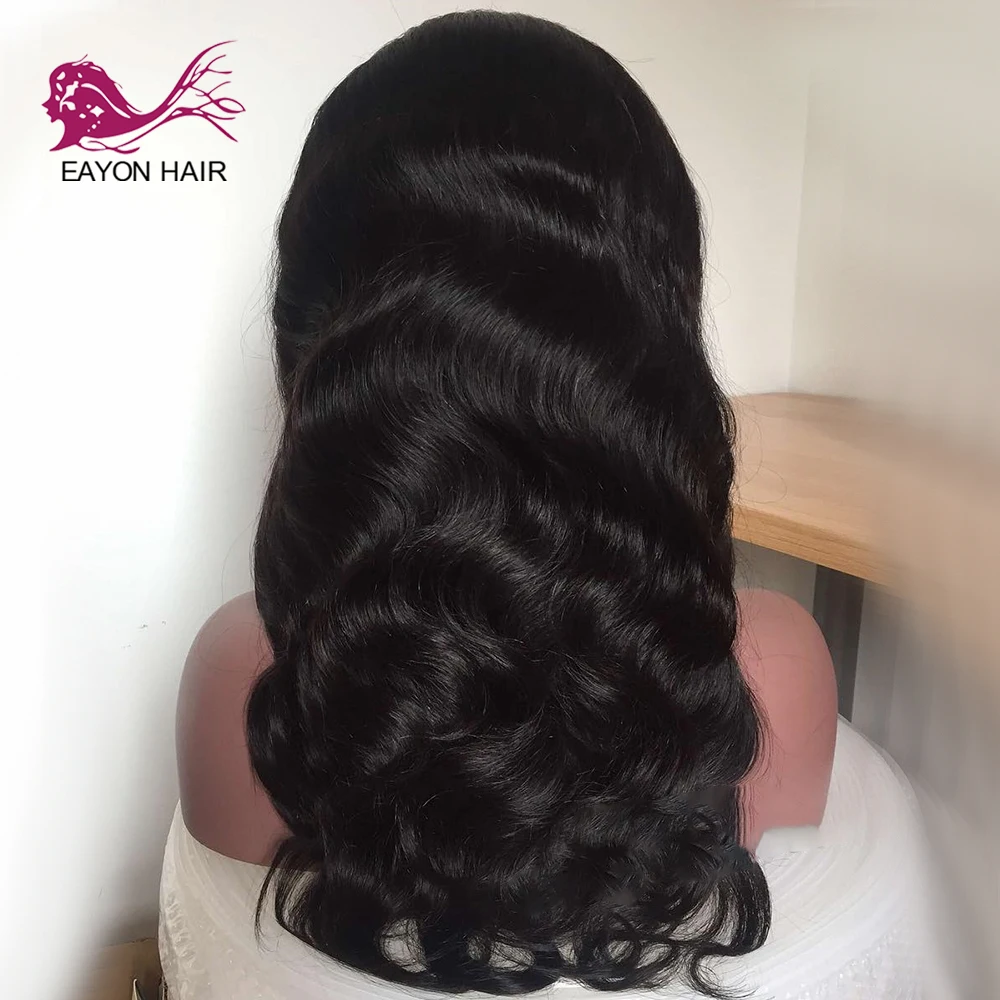 Парики из натуральных волос EAYON Remy для женщин, волнистые парики для волос с волосами младенца, 130 Плотность, бразильские парики для черных женщин