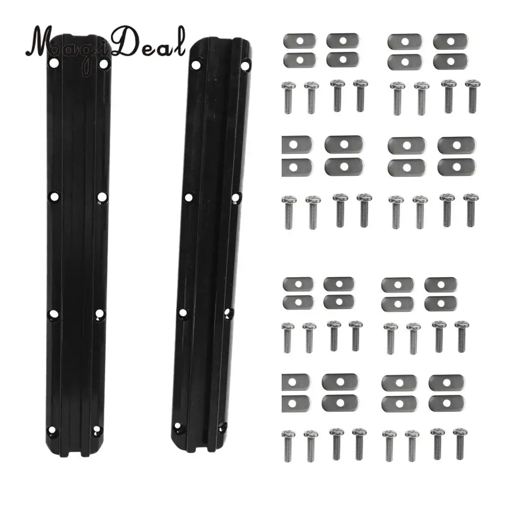 Aluminum Pair 12 inch Rail Hold Mount with Screws Mounting Hardware for Kayak Boat Dinghy Fishing Pole Rod Holder Accessories