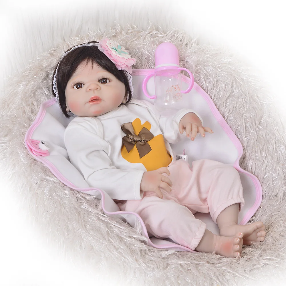 

Silicone Reborn Baby Dolls for Girls 23 Inches Soft Full Silicone Complete Doll Reborn Lol Bonecas