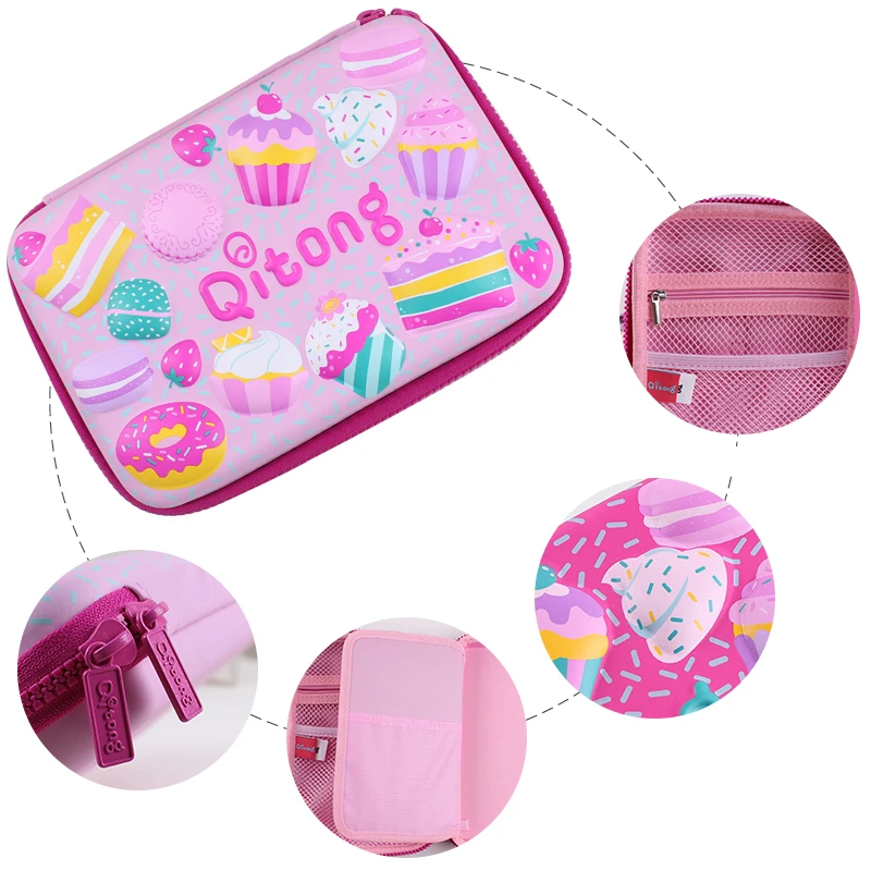 

kawaii 3Colors Large Capacity Pencil Case Cake Pen Pouch Bag Double zipper Cute School Pencil Box For Girls Stationery Supplies