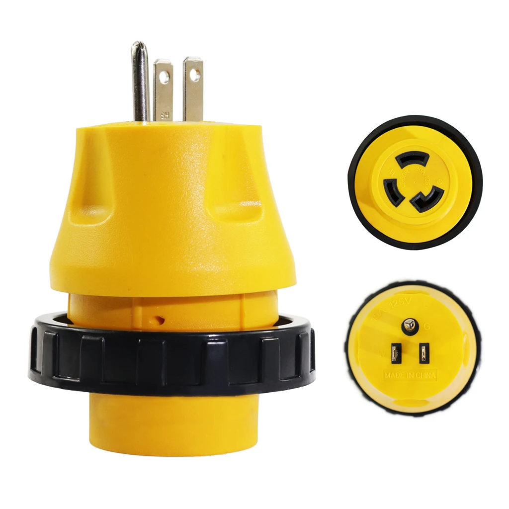 

15A Male To 30A Female Twist Adapter RV Locking Power Cord Adapter Camper Generator Cable Adapter Electrical Converter 125V Plug