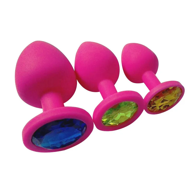 Small Medium Large Silicone Butt Plug with Crystal Jewelry Smooth Touch Anal Plug Anal Sex Toys for Woman Men Gay08
