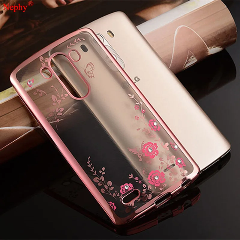 

Nephy Soft Silicone Clear Diamond Flowers Case For LG G3 G4 G5 G6 K10 G 3 4 5 6 K 10 Dual Mobile Phone Back Cover Casing Housing