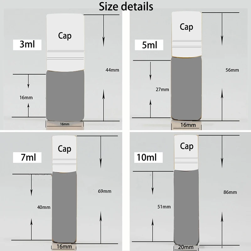 3 мл, 5 мл, 7 мл, 10 мл, прозрачная Косметическая бутылочка, пустая Косметическая эссенция, масло, стекло, духи, роликовые массажные бутылочки