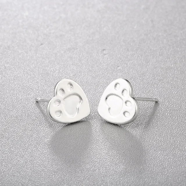 boucle oreille animaux pour femmes, bijoux mignons, imprimé patte d'animal, petit chien en saucisse, teckel, en forme de cœur – Image 2