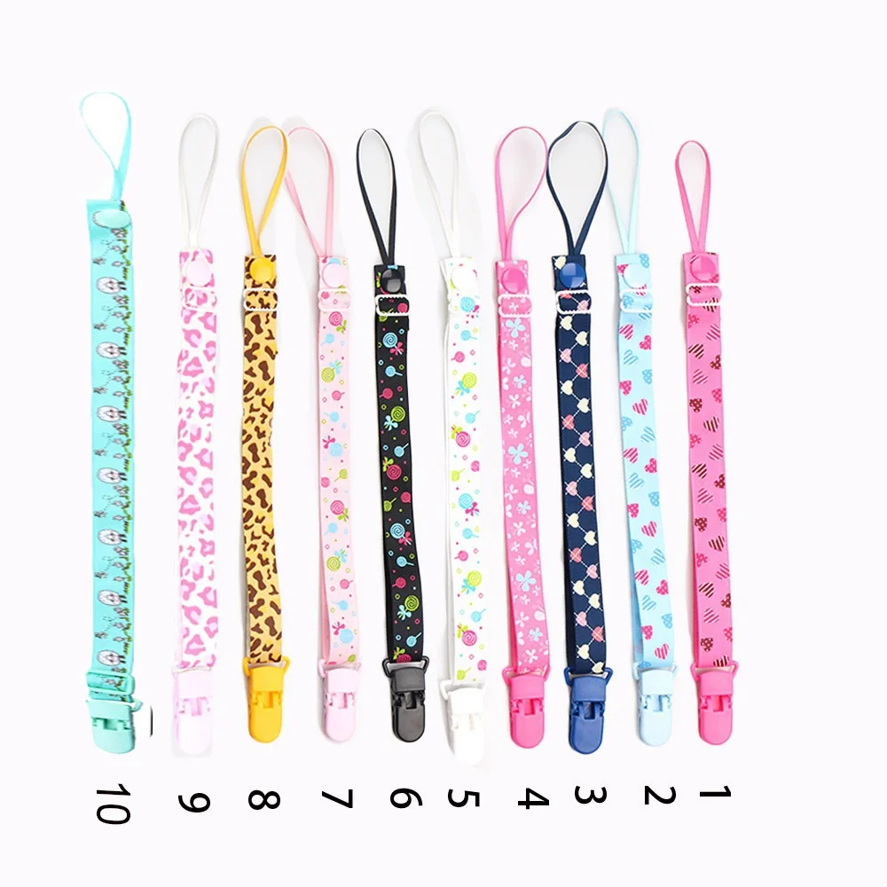 

New Cartoon Baby Pacifier Clips Chain ribbon Funny Dummy Nipple Belt Teether Pacifier Holder Clip For Baby feeding Soother Chain