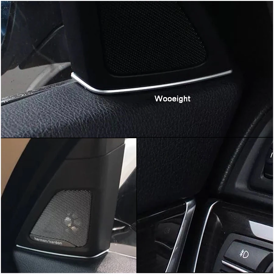 2Pcs Car Front Door Speaker Cover Gap Decorative Trim ABS Interior Mouldings For BMW 5 Series F10525 520 2011 2012 2013 (1)