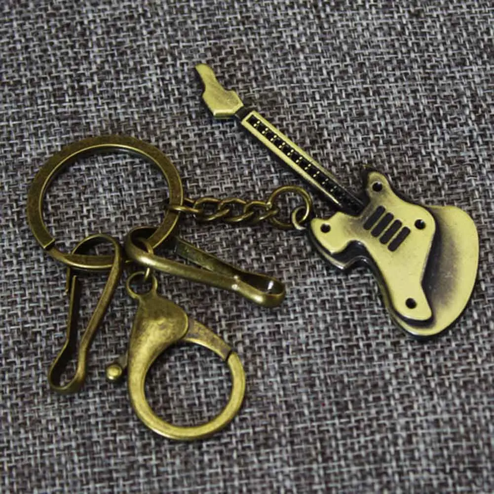 Guitar Keychain Leather Vintage Punk Key Chains For Unisex Car
