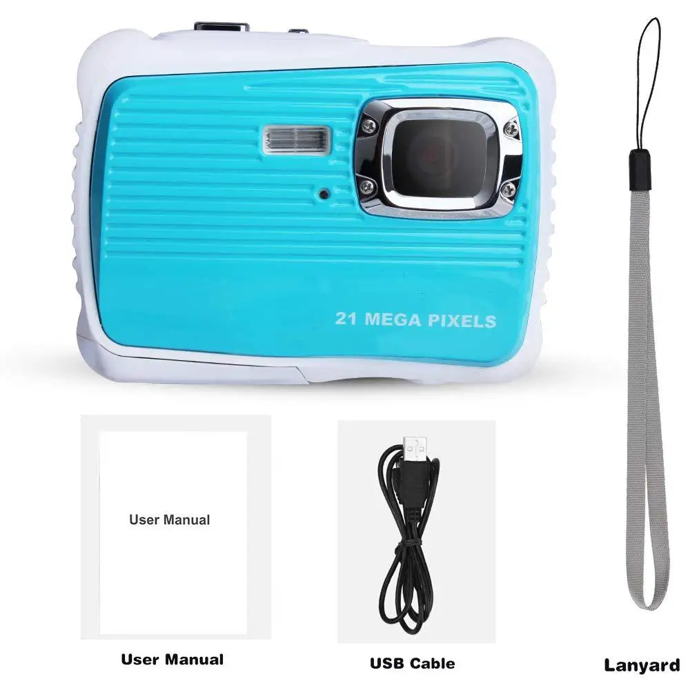 Детская цифровая водостойкая камера цифровая камера 21MP HD подводная камера видеокамера 2,0 дюймов ЖК-экран 8X цифровой зум r25