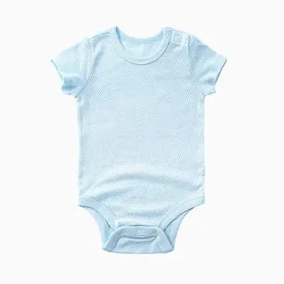 Модная коллекция года, летние сетчатые тонкие пижамы для малышей очень удобные для новорожденных, боди без рукавов для маленьких мальчиков, одежда для девочек - Цвет: blue