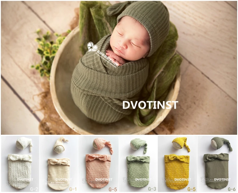Knitted Sleeping Bag Newborn Props For Photography Wrapping Customes for Studio