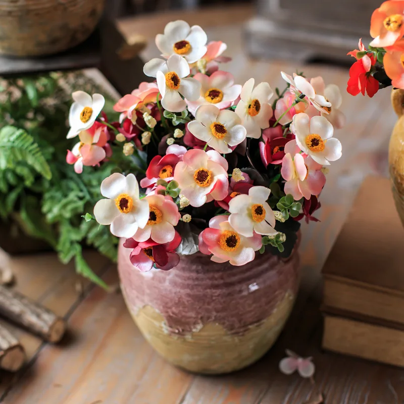 

NEW Bouquet Beautiful Home Decorative Fake Flowers Silk Flowers Display Artificial Primroses for Party/Holiday Decor