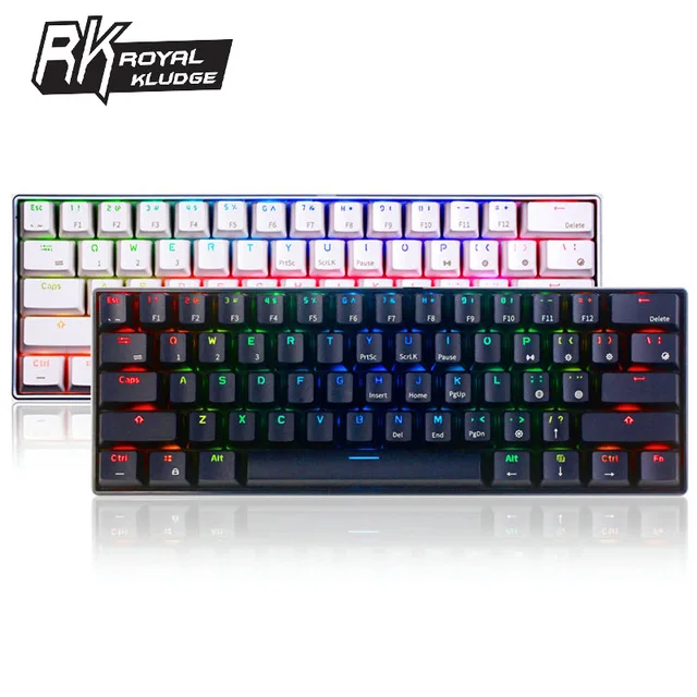  Royal Kludge RK61 Ergonomic bluetooth Wired Dual Mode 60%RGB Light Mechanical Gaming Keyboard for L
