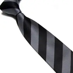 Premium School Uniform Men's Necktie with Stripes (18 grey black)