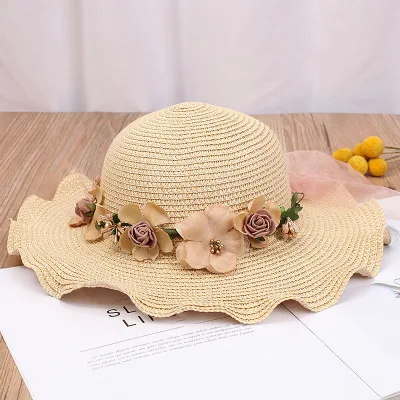 Family Matching Strew Bohemia Mom And Me Flower Lace Hat For Kids Women Girl Star Sun Caps Beach Accessories