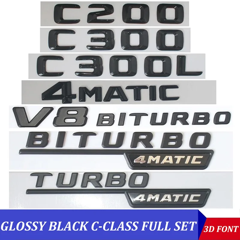 3D черная Автомобильная эмблема W204 W205 C43 C200 C250 C300 C350 C63 C180 буквы автомобильные