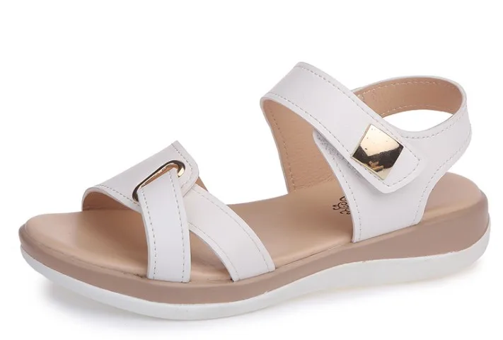 

OLOMM 2019 Summer Women Sandals platform heel Leather hook loop metal Soft comfortable Wedge shoes ladies casual sandals