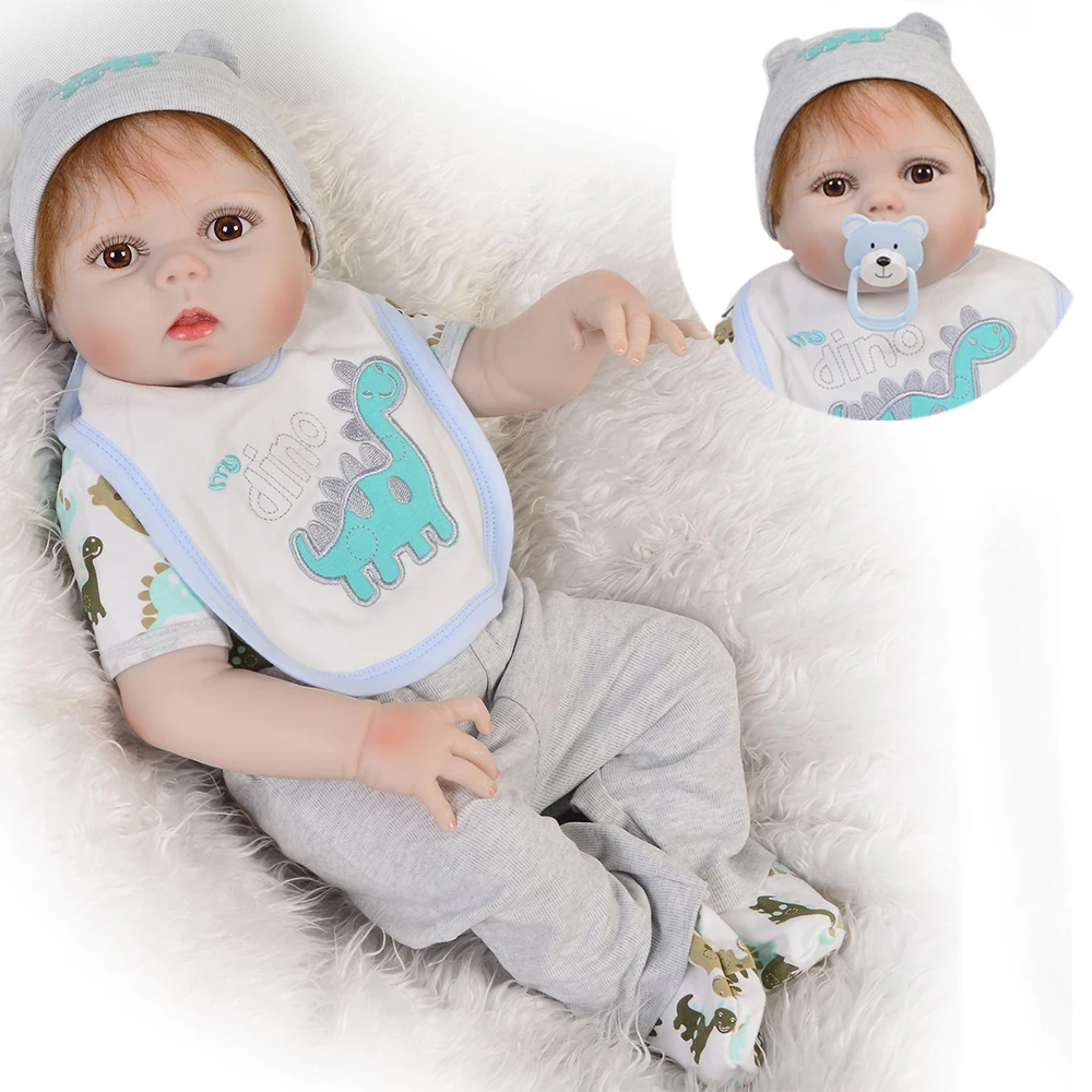 

Realistic Reborn handmade baby dolls Bebe alive 23inch 57cm Full silicone vinyl bebe dolls kids birthday gift brinquedos toys