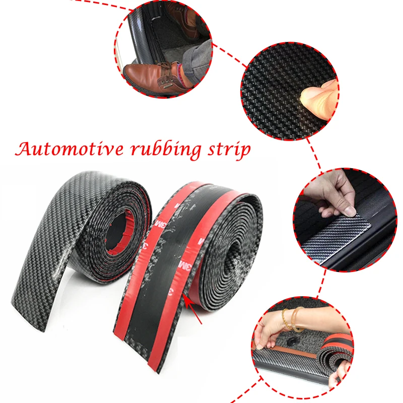 

Car Exterior Accessories Auto Door Threshold Sticker Practical Bumper Strip Carbon Fiber Vehicle Protection Durable Decoration