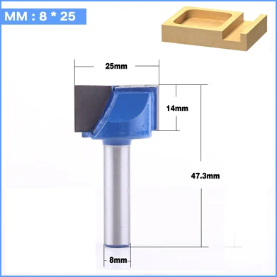 8 мм хвостовик очистки нижней гравировки твердого бит карбида фреза Деревообрабатывающие инструменты ЧПУ фреза Концевая фреза для древесины плоская дверь - Длина режущей кромки: 8mm X 25mm