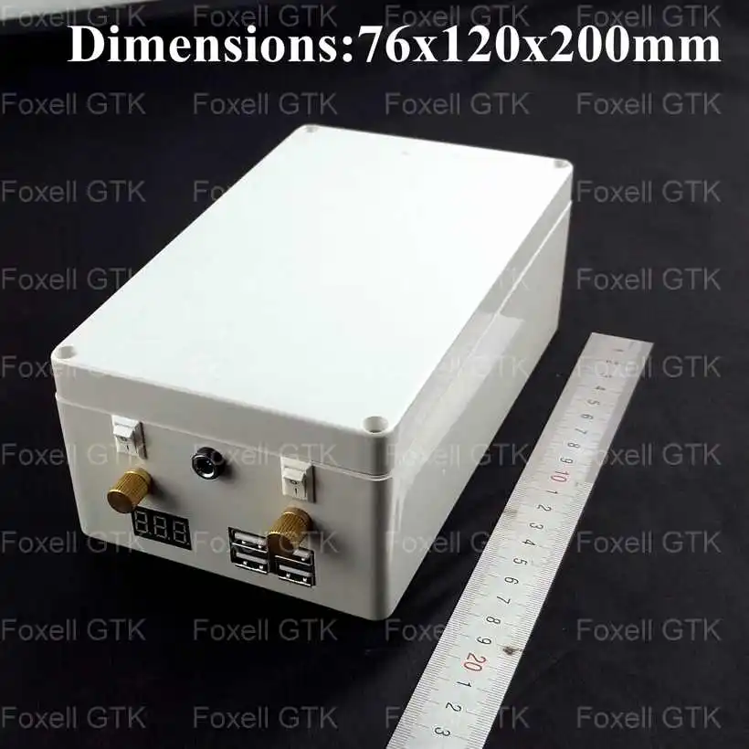 White box Customize Lifepo4 20ah battery 12v bateria for 100W 200W UPS plug dc 12v li-ion power bank 5v output + 3A charger (6)
