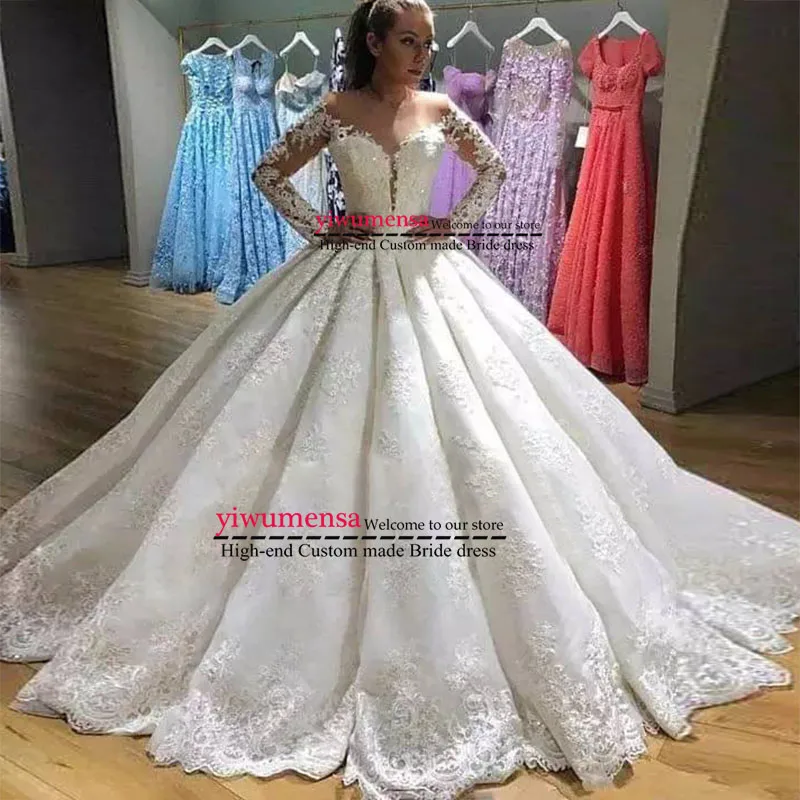 

Robe De Marriage Princess Ball Gown Wedding Dress Plus Size Lace Appliques Beading Wedding Gowns Dubai Africa Wedding Dresses