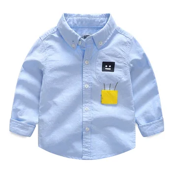 

2018 Shirt Spring Autumn New Arrival Boy Children's Clothing Casual Button Long-sleeved Soild Color Baby Boy Shirt BC216