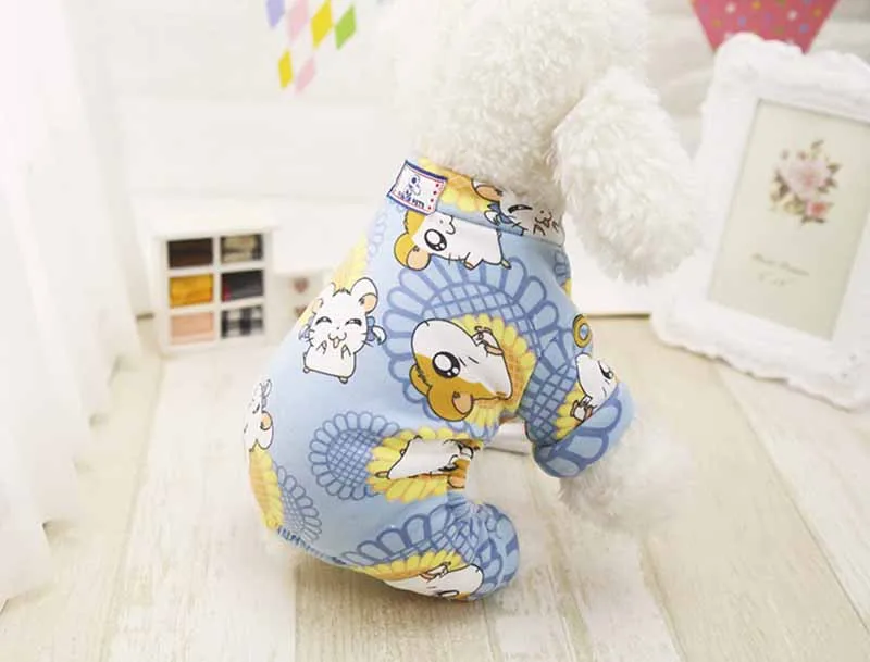 Cute Printed Pet Clothes Small Dog Jumpsuit Rompers Puppy Pet Hoodie Coat for Dogs Cats Super Soft and Warm Chihuahua Costume Dog Apparel XS S M L XL18
