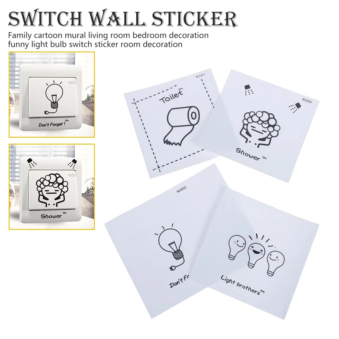 

funny light bulb switch sticker room decoration Family cartoon mural living room bedroom decoration