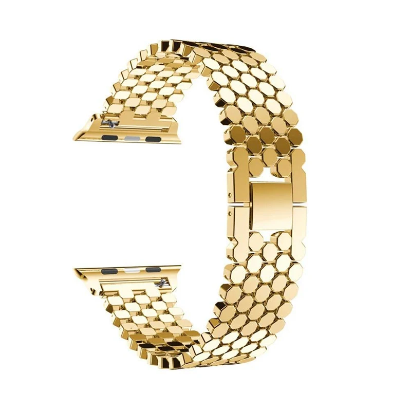 Модный ремешок из нержавеющей стали для Apple watch ремешок 38 мм/40 мм/42 мм/44 мм рыбья чешуя ремешок для часов браслет для iwatch серии 4 3 2 1