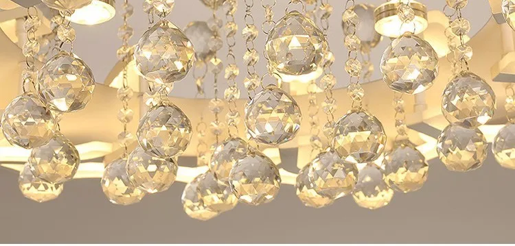 Современные светодиодные потолочные лампы светильники для гостиной белый K9 кристалл дома Спальня лампа с пультом дистанционного управления затемненный плафон блеск
