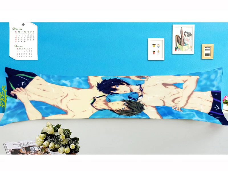 Бесплатно! Iwatobi Плавание клуб аниме Харука &amp Макото 120*45 см тела подушку Чехол