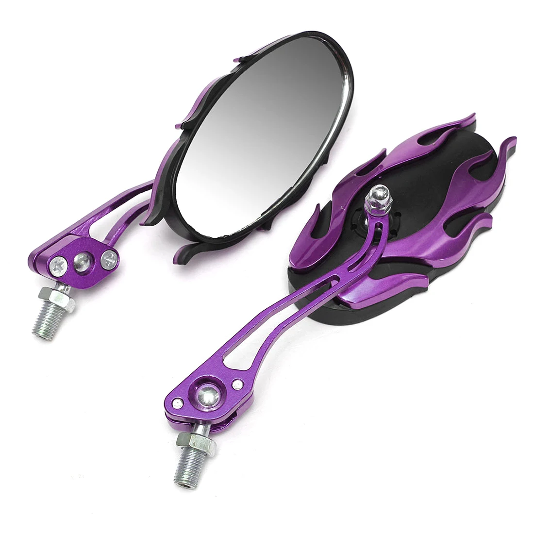 1 Pair Universal 10mm Motorcycle Steel Rear View Mirrors For Honda