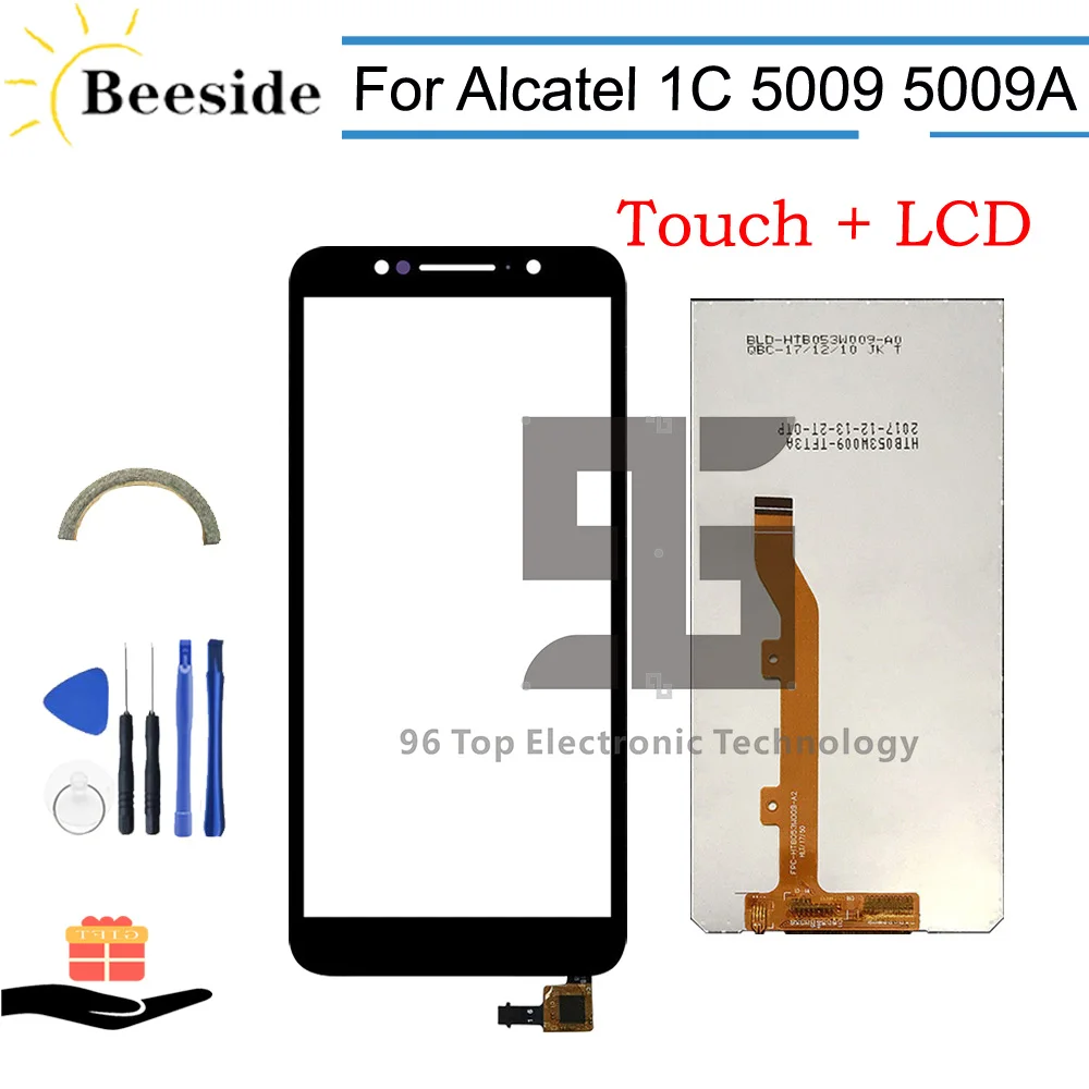 

AA+ Quality LCD 5.34'' Black For Alcatel 1C 5009 5009A 5009D LCD Display Touch Screen Digitizer Replace With Tools