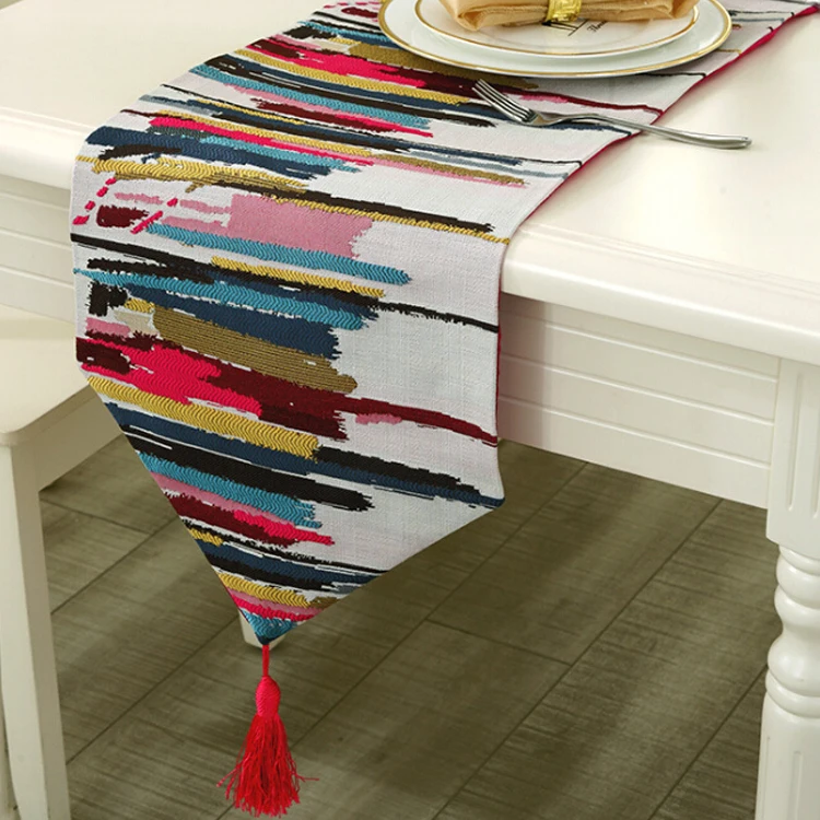 Fashion City colourful table runner color striped High-end modern tea table flag wedding colorful tablecloth european mordern Fashion City colourful table runner color striped High-end modern tea table flag wedding colorful tablecloth european mordern