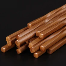 10 пар китайские палочки для еды ручной работы из карбонизированного бамбука, бытовые свежие Современные стильные дорожные столовые приборы, палочки для еды D2